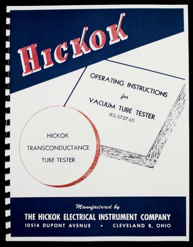 Hickok KS-5727-L1 Tube Tester Manual