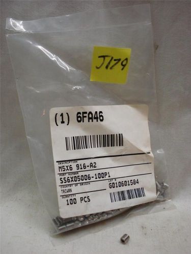 Socket set screw, pkg. of 100, m5 x 0.80mm x 6mm,  ss6x05006-100p1 / 6fa46,  nib for sale