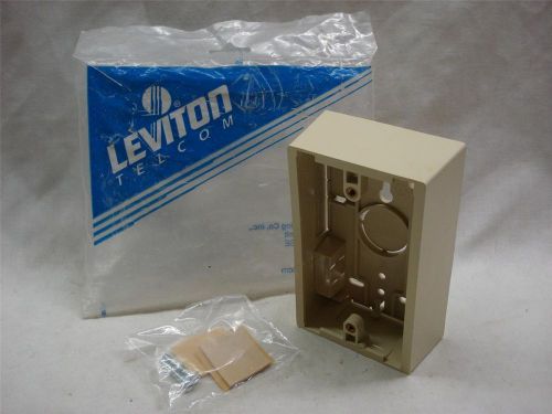 Leviton Telcom Surface Mount Backbox,  Depth: 1.45&#034;,  Ivory,  BA-57950,  NIB