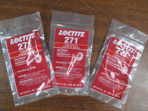 New lot of 3 loctite 271 threadlocker .5ml capsule for sale