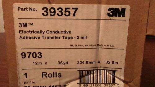 9703 electrically conductive adhesive transfer tape 2 mil .05mm, 12inx5yd roll for sale