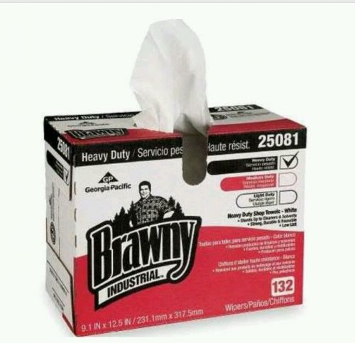 Brawny heavy duty industrial shop towels case of 10 boxes ! 132 to box reusable for sale