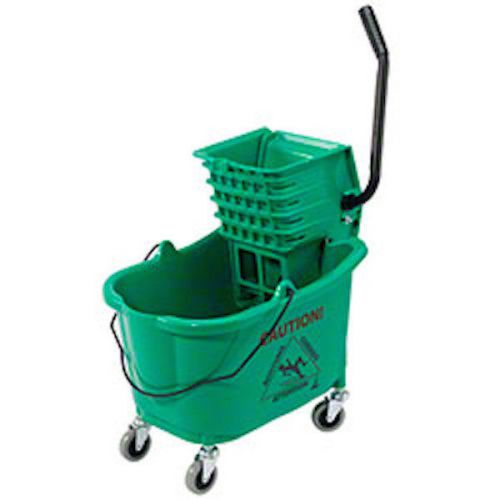 Buckets green 35 qt. dual-cavity press-down mop system for sale