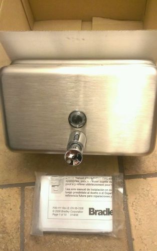 Bradley 6542-000000 soap dispenser s/s stainless horizontal tank nib for sale