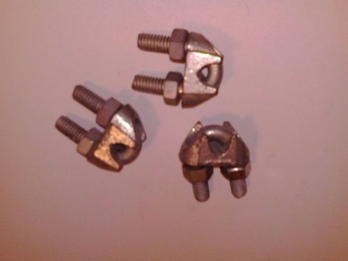 wire cable clamps 1/4 inch, lot of 3
