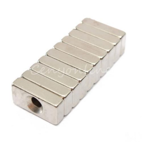 10pcs Super Strong Neodymium Block Magnets Hole Rare Earth N5 Grade 20x10x5mm