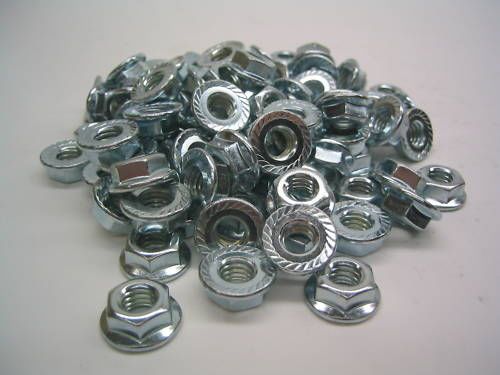 (100) 5/16-24 serrated flange nuts / wiz nut - zinc plated one bag of 100 nuts for sale