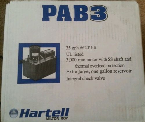 Hartell 801240 PAB3X-1TW/ALT INLET Condensate Removal Pump (20&#039; Lift, 115 V)