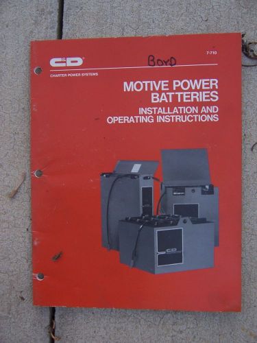 1989 C&amp;D Motive Power Batteries Installation Operating Manual Troubleshooting  T
