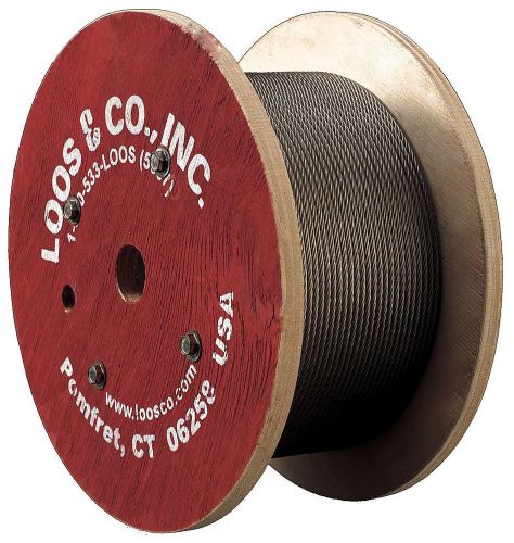 1/8 aircraft cable 7x19 1000&#039; spool galvinized domestic mfg loos &amp; co lot of 10 for sale