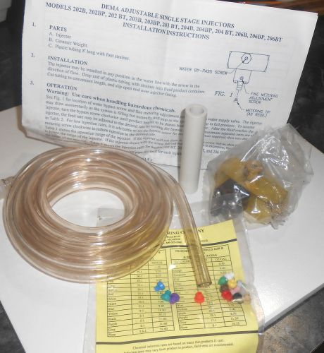Dema 202bt adjust single stage injector, tubing, weight, tips 3/8&#034; 5/8? npt 202b for sale