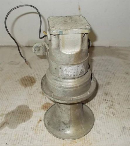 Vintage industrial signal horn benjamin electric co &amp; mounting bracket for sale