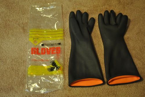 INDUSTRIAL CHEMICAL RESISTANT GLOVES SIZE 10 BLACK 17 INCH ELBOW LENGTH NEW