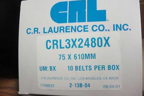 CRL 3&#034; x 24&#034; 80X Grit Glass Grinding Belts For Portable Sanders 10 Per Box
