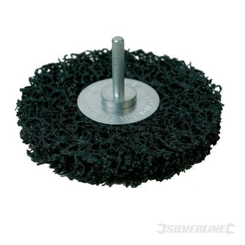 Silverline 100mm polycarbide abrasive disc wheel brush heavy duty tool 6mm shank for sale