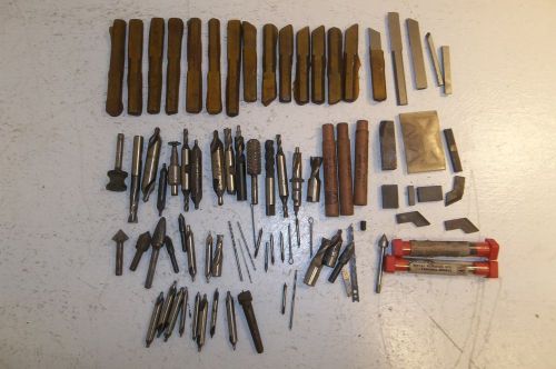 Lot of cutters bits center drills &amp; more over 60 pieces hardware tools for sale