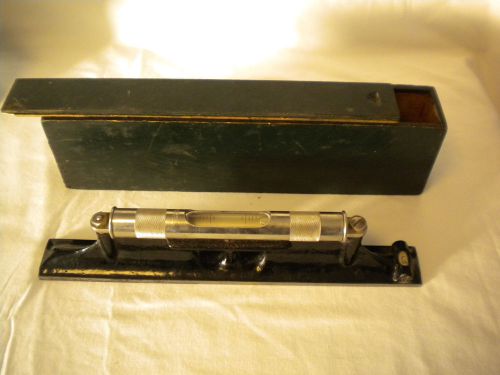 Vintage l.s. starrett model 98 machinist 12&#034; level with wood case for sale