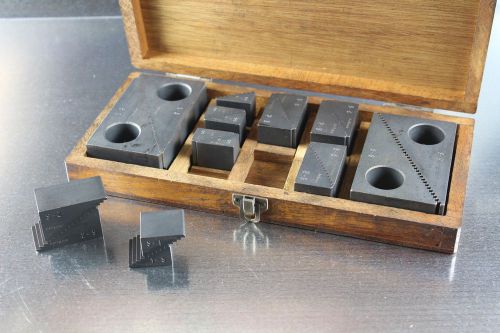 Enco step block set 1&#034;, 2&#034; &amp; 3&#034; machinist wooden case for sale