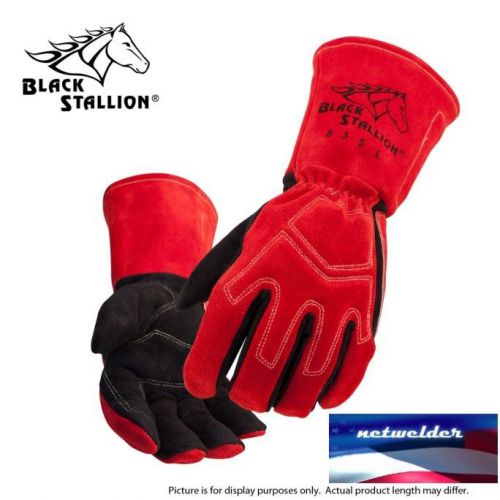 BLACK STALLION Premium Split Deerskin/Cowhide Stick Welding Gloves 835 - XL