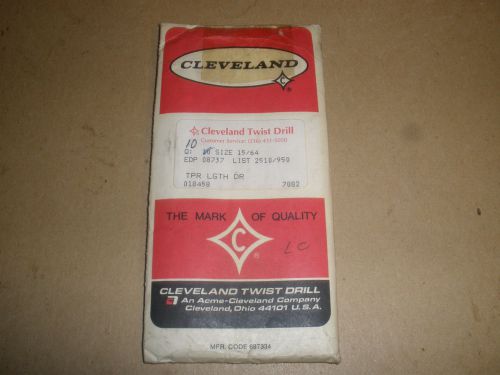 Cleveland Twist  15/64&#034; black oxide HS taper length drill (10) total USA made