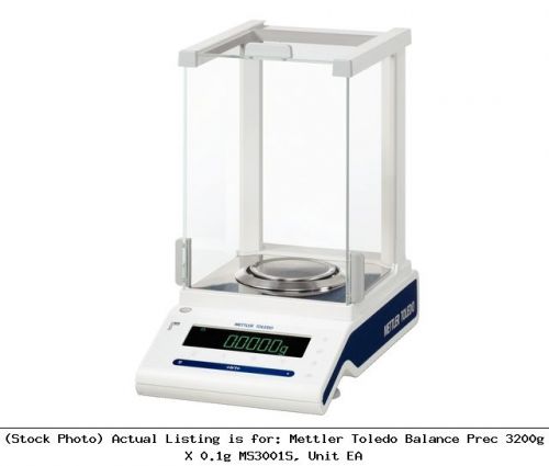 Mettler toledo balance prec 3200g x 0.1g ms3001s, unit ea scale for sale