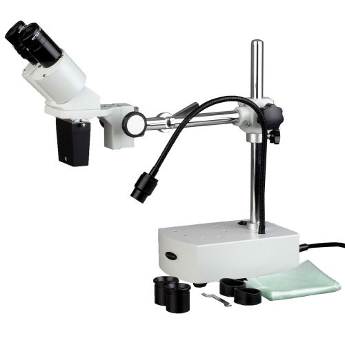 10X-15X Stereo Binocular Microscope Boom Arm + Light