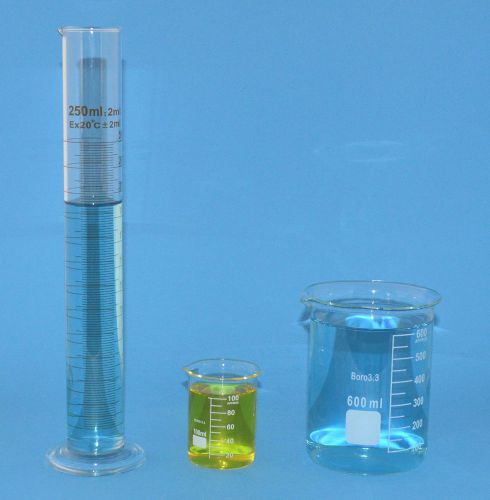 Beaker set 600ml 100ml cylinder 250ml borosilicate glass griffin lab new beakers for sale
