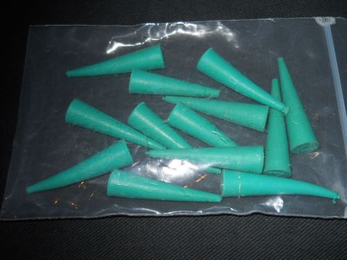 (13) Cole Parmer Green Neoprene Tapered Micro Aperture Stoppers, 12.7 x 3mm