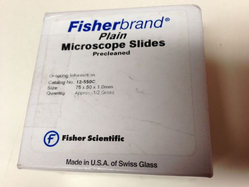 Fisher brand Plain Microscope Slides Cat. # 12-550c- 1 box