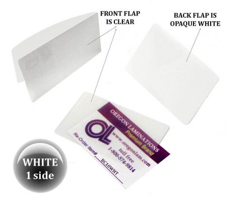 Qty 1000 white/clear business card laminating pouches 2.25 x 3.75 by lam-it-all for sale
