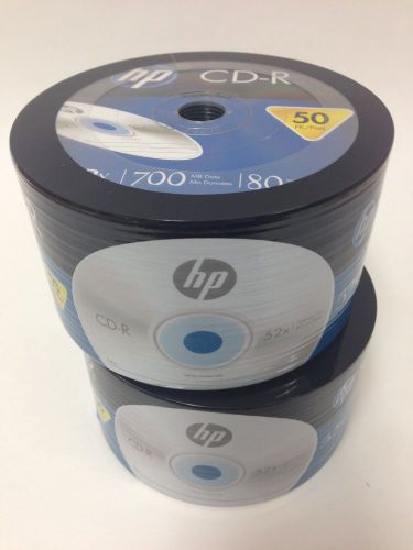 100 HP CD-R CDR 52x Logo Blank Recordable Disc Media 80Min 700MB Plastic Wrap