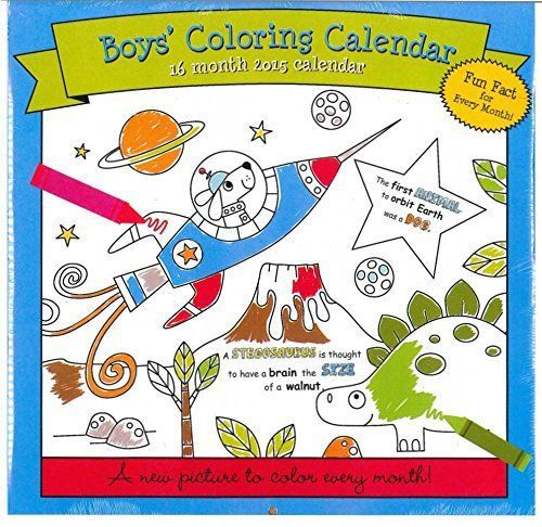 16 Month 2015 Calendar Boys&#039; Coloring New Picture Every Month Kids Activity