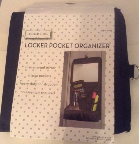 Locker Stuff Brand Locker Organizer NEW Shatter Proof Mirror Large Pockets