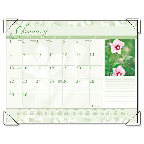 At-A-Glance Antique Floral Full Color Photographic Monthly Desk Pad Calendar,