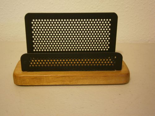 Eldon Expressions Black Mesh Metal &amp; Wood Business Card Holder - Made in Taiwan
