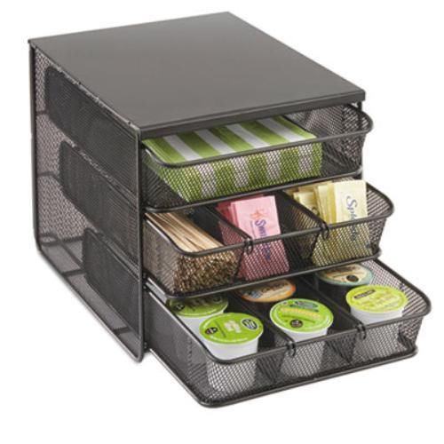 Safco 3275BL 3 Drawer Hospitality Organizer, 7 Compartments, 8 1/2&#034;w X 11 1/4&#034;d