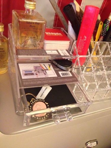 Luxury Acrylic Desktop Organizer for makeup hold everything Scissors stapler