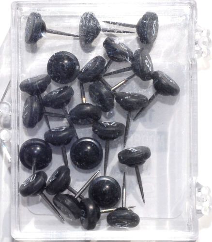 Numbered Map Tacks - Black With White numbers (4 boxes of 25: numbers 1-100)