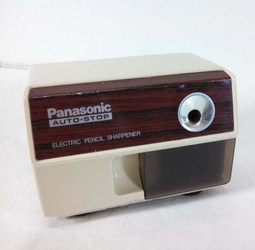 Vintage PANASONIC KP-110 AUTOSTOP Electric Pencil Sharpener Woody!