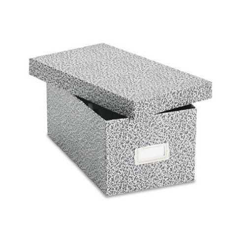 Oxford Reinforced Board 4 x 6 Card File With Lift-Off Cover, Black/White Agate,