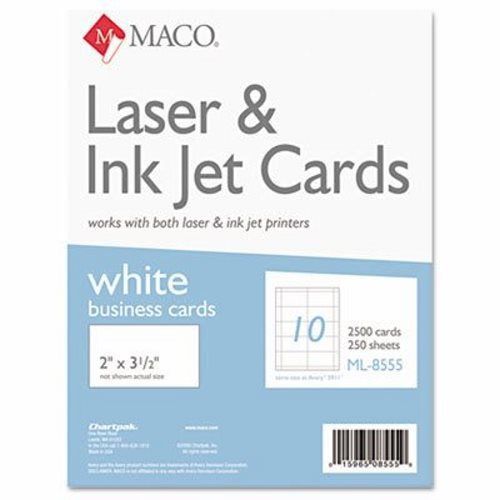 Maco Microperforated Business Cards, 2 x 3 1/2, White, 2500/Box (MACML8555)