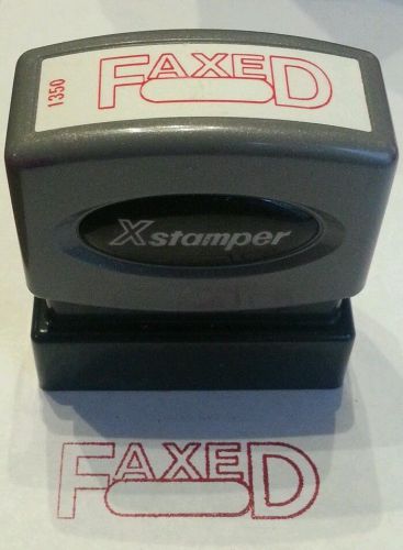 Xstamper 1350 SPECIALTY STAMP &#034;FAXED&#034; RED GREY BODY