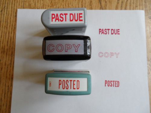 Set of 3 - Copy Past Due Posted Red Ink Stamps Xstamper 2000Plus Office Depot