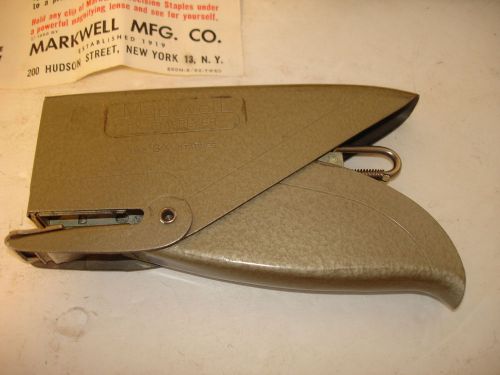 VINTAGE MARKWELL STAPLING PLIER, BOX, INSTRUCTIONS