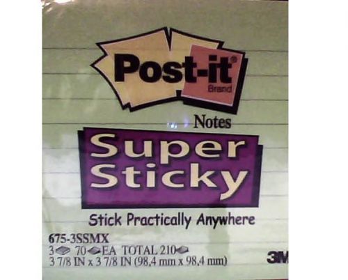 Post-it super sticky-lot of 5 x 210 sheets=1050 sheets for sale
