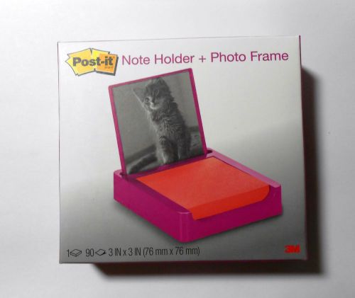 Post-it Photo Frame Pop-up Note Dispenser w/3&#034;x3&#034; Notes- Pink Hibiscus - New!