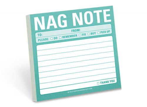 Nag Notes- Keep It Simple Sticky Notes- Nag Sticky Notepad-Funny- Office- NEW