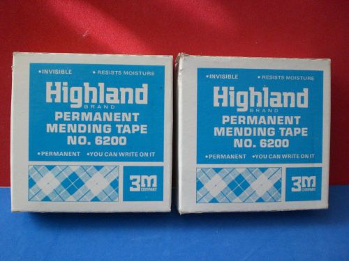 2 3M Highland Permanent Mending Tape 6200 3/4&#034; x 1296&#034; New Sealed