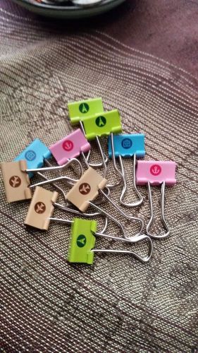 10 X Colorful Office 25 mm Width Metal Binder Clips Impression File Paper