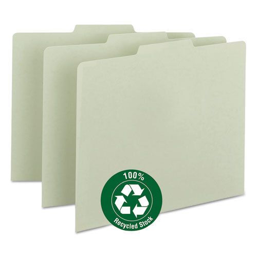 Green recycled tab file guides, blank, 1/3 tab, pressboard, letter, 100/box for sale